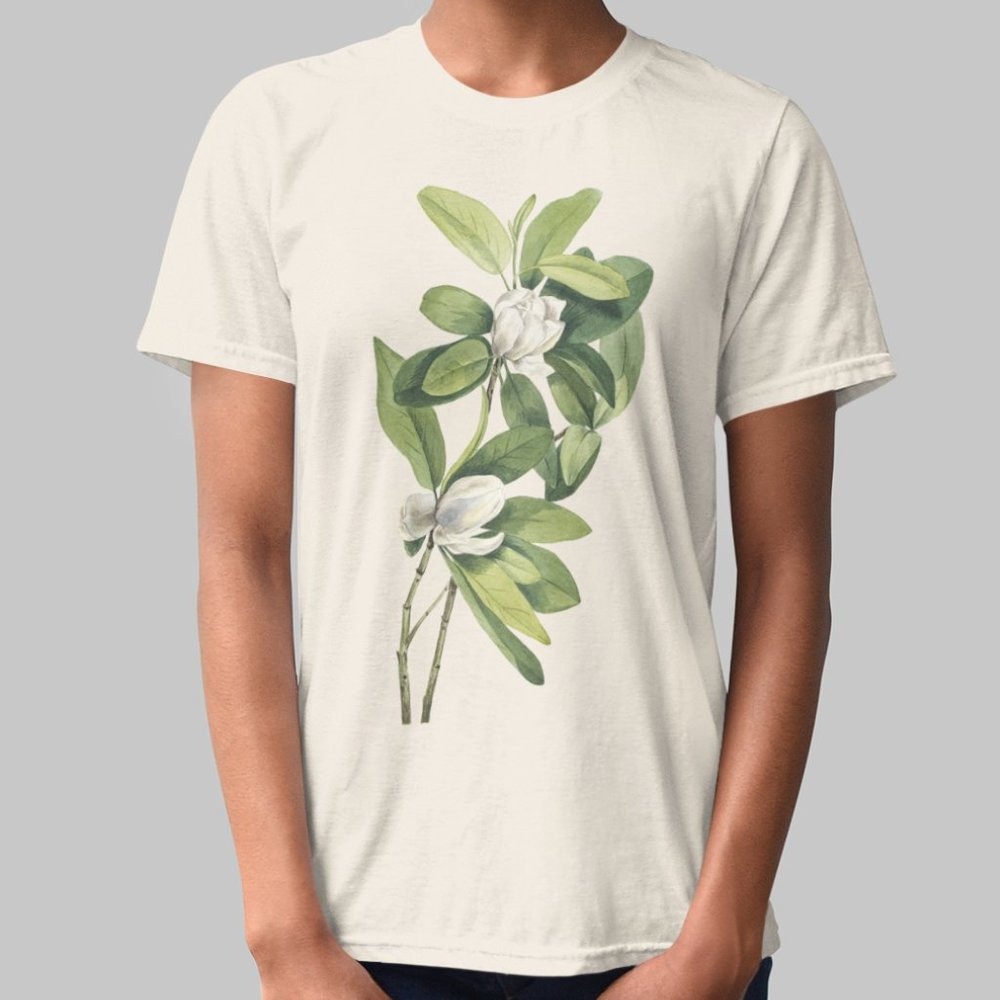 Sweetbay Magnolia Vintage Floral Print Short Sleeve Graphic Tee T-shirt S M L XL